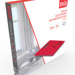 Evia Fokus Geniş Ekran 180kg Kapasiteli Dayanıklı Temper Camlı Beyaz Desenli Dijital Baskül Tartı Kırmızı EA-4107K