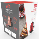 Evia Ladem Kırmızı Geniş Kapasiteli 2200 Watt Paslanmaz Çelik Çay Makinesi Ve Su Isıtıcısı TYC00687072846