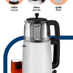 GoldMaster Emirgan Inox 2200 Watt Geniş Hazneli Paslanmaz Çelik Çay Makinesi Ve Su Isıtıcısı 